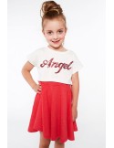 Cream and coral girls\' set with a dress NDZ8621 - Online store - Boutique